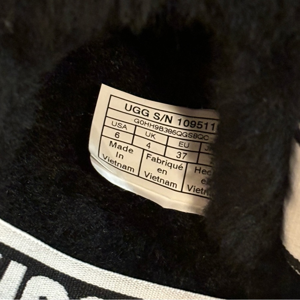 New without tags Ugg black fluff yeah shearling sling back slipper - Picture 12 of 13